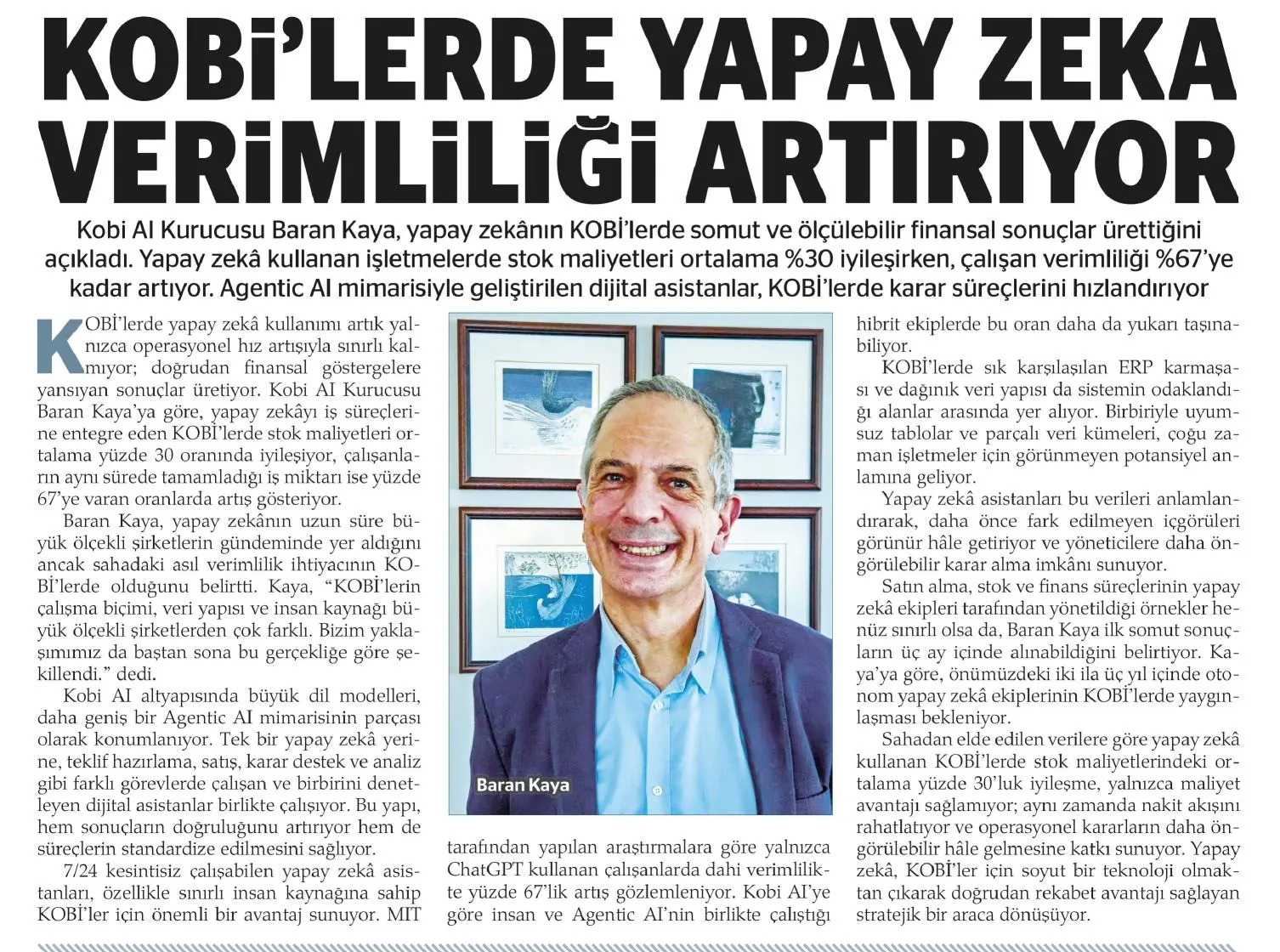 KOBİ’LERDE YAPAY ZEKA VERİMLİLİĞİ ARTIRIYOR (Analiz Gazetesi (17.02.2026)