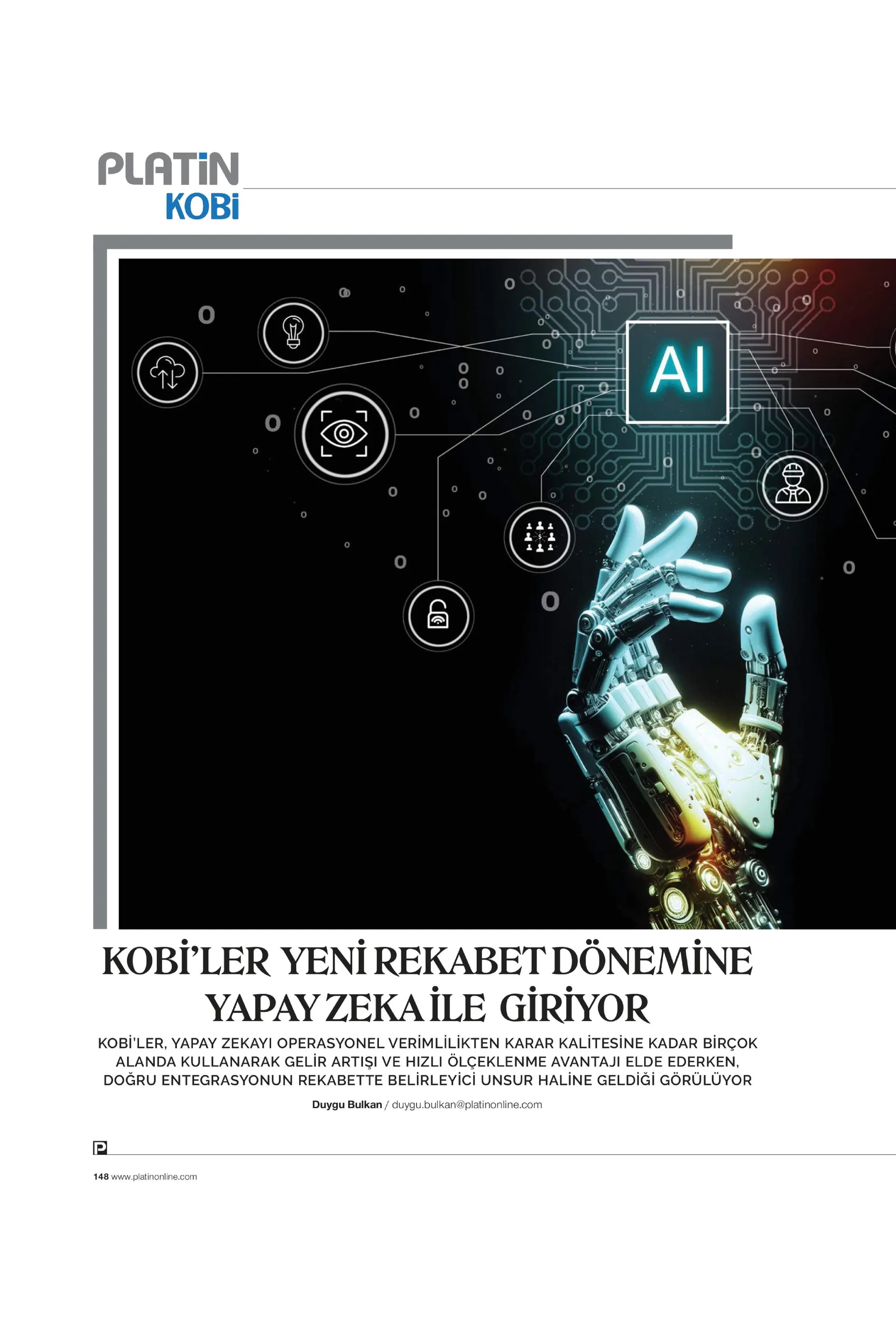 KOBİLER YENİ REKABET DÖNEMİNE YAPAY ZEKA İLE GİRİYOR. (Platin Dergisi, Mart 2026)