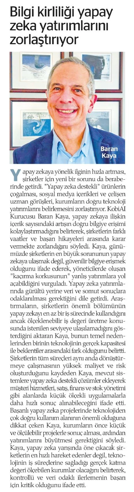 Bilgi Kirliliği Yapay Zeka Yatırımlarını Zorlaştırıyor (Analiz Gazetesi 20.07.2026)
