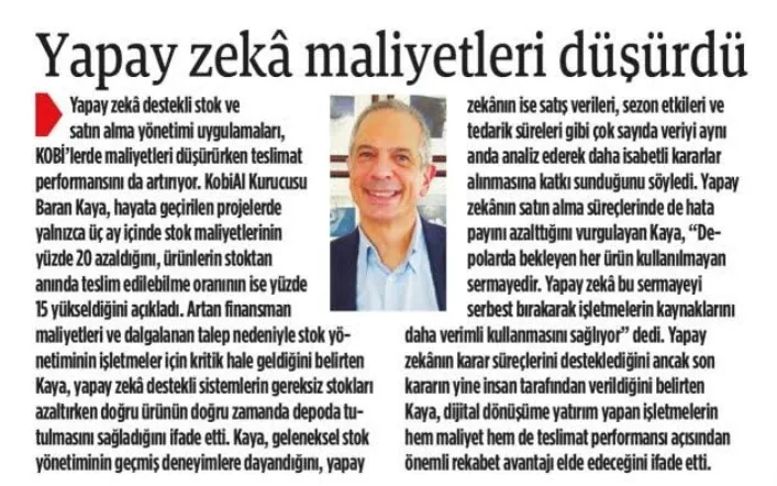 Yapay Zeka Maliyetleri Düşürdü (Türkgün Gazetesi 05.08.2026)