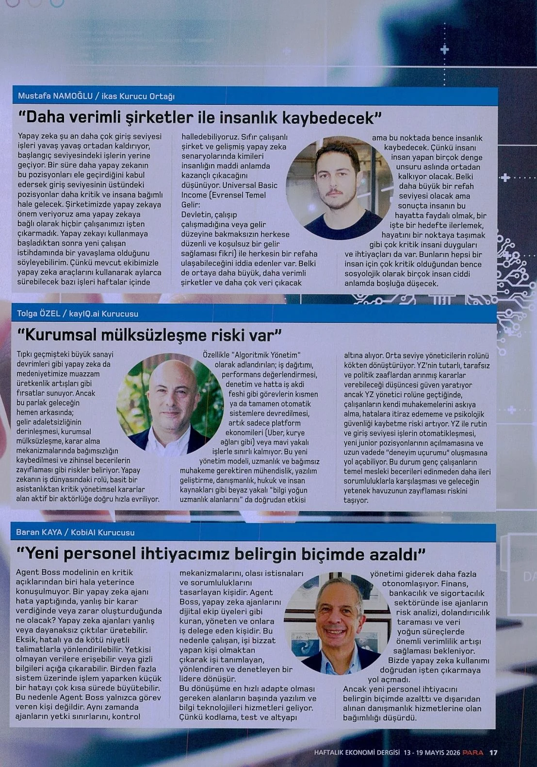 Ajanların Patronu Olmaya Hazır Mısınız? (Para Dergisi 14.09.2026)